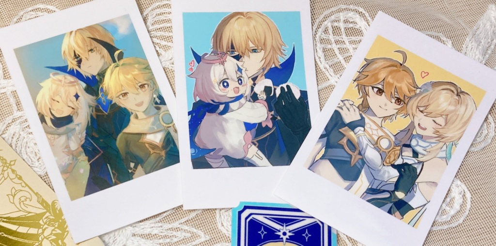 紙もの ダインと双子+パイモン チェキ風カード シール