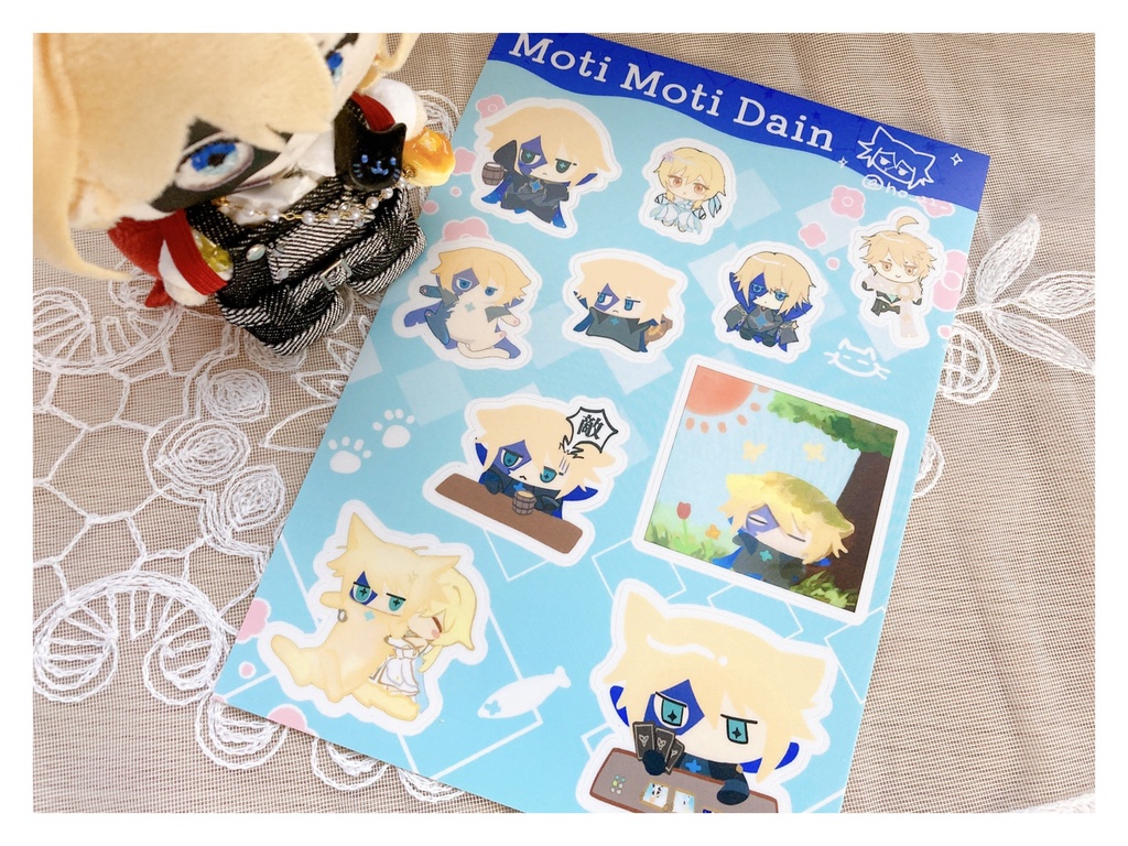 紙もの ダインと双子+パイモン チェキ風カード シール