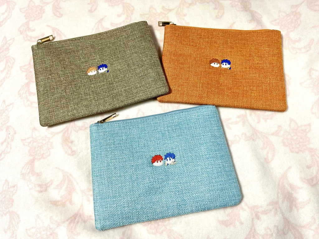 士槍・村グリ 刺繍ポーチ
