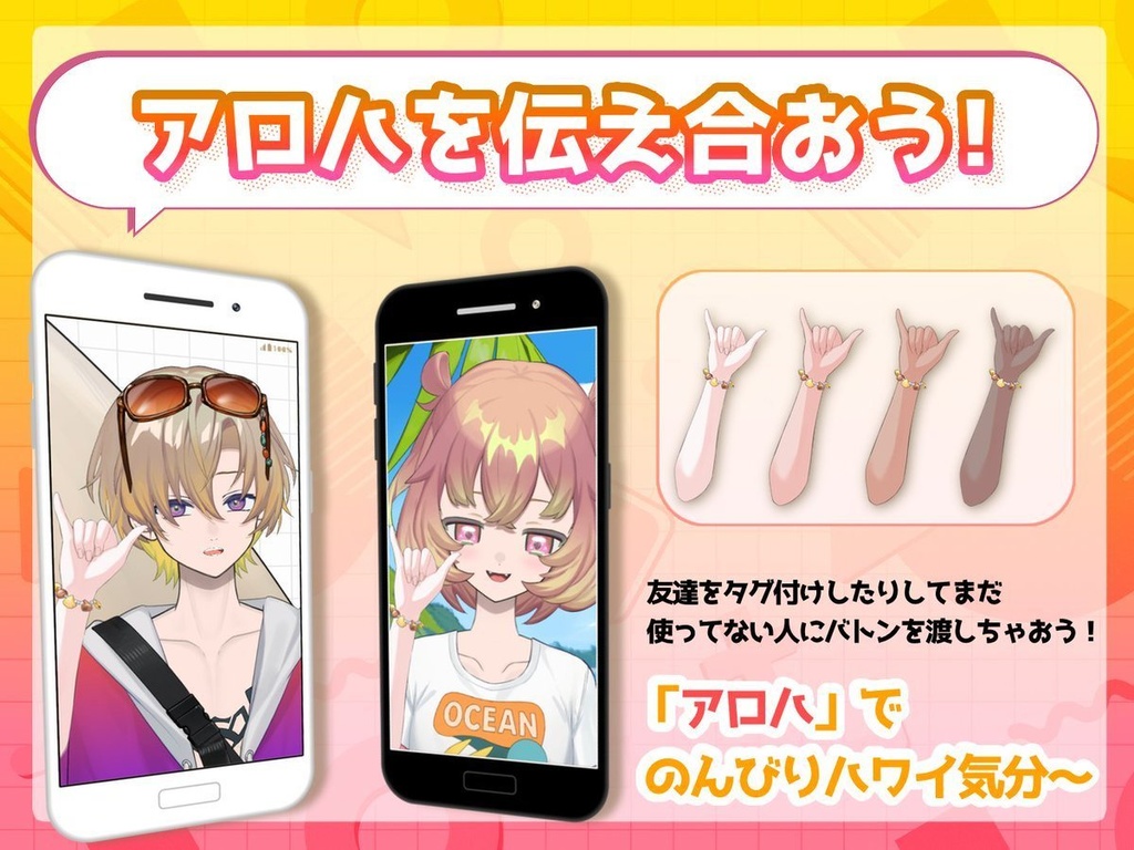 【X用フリー素材】夏にぴったり!アロハの手素材🤙