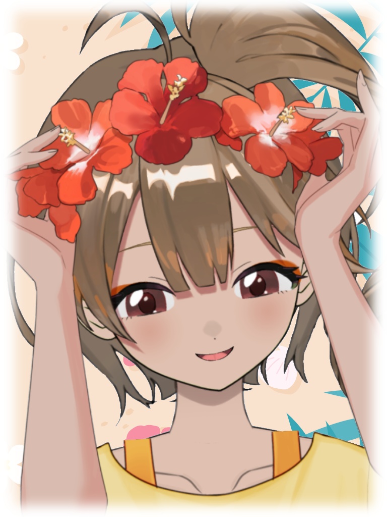 【X用フリー素材】夏のおしゃれアイテム🌺フラワーレイの手素材