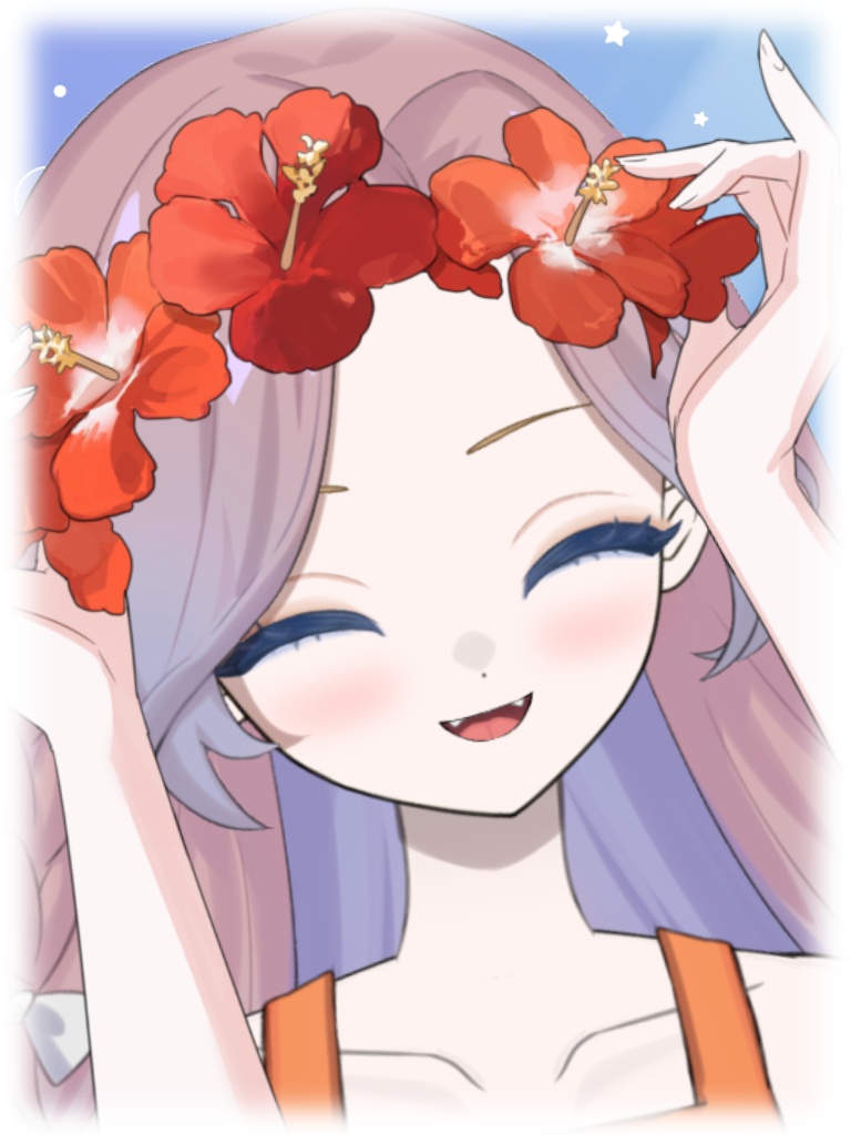 【X用フリー素材】夏のおしゃれアイテム🌺フラワーレイの手素材