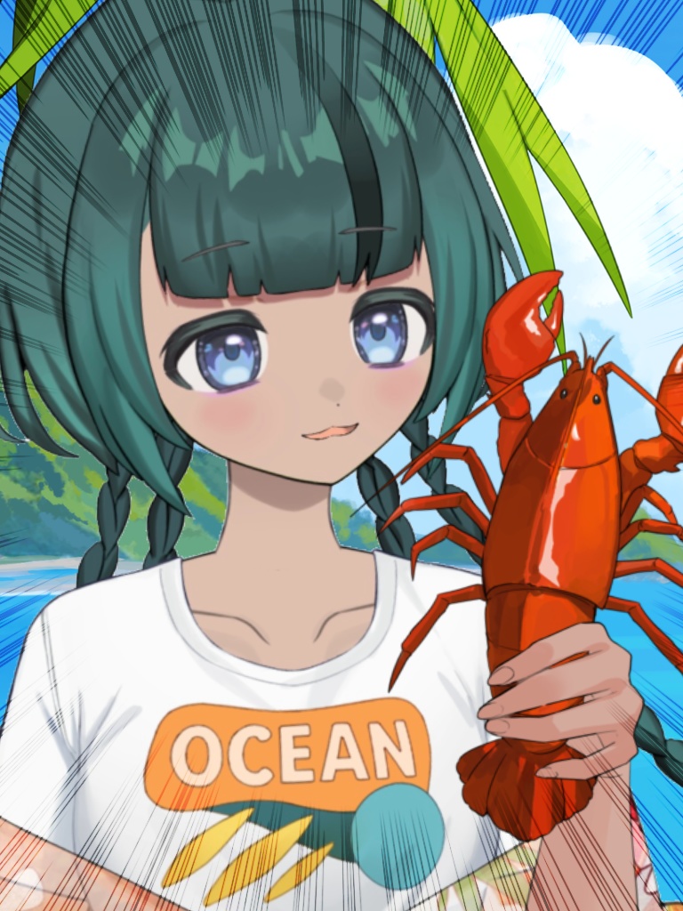 【X用フリー素材】本当に!?手に鷲掴みのロブスター素材