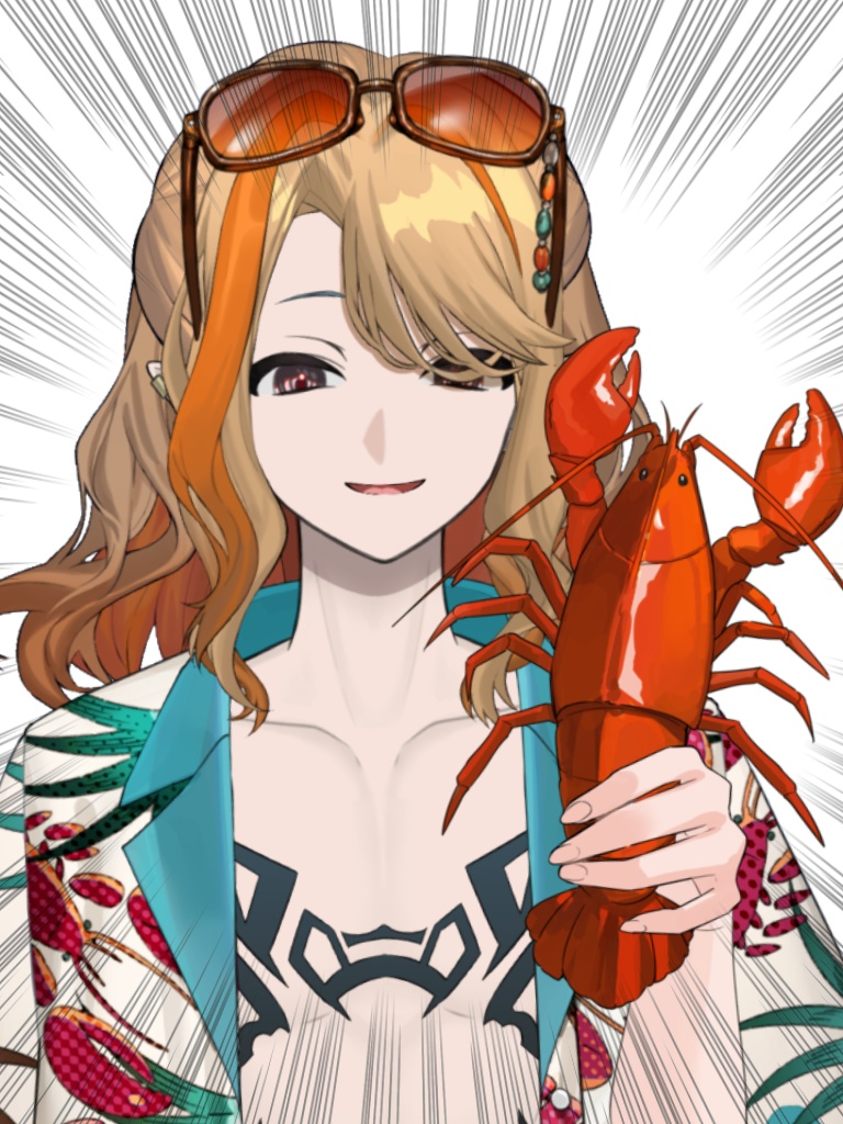 【X用フリー素材】本当に!?手に鷲掴みのロブスター素材