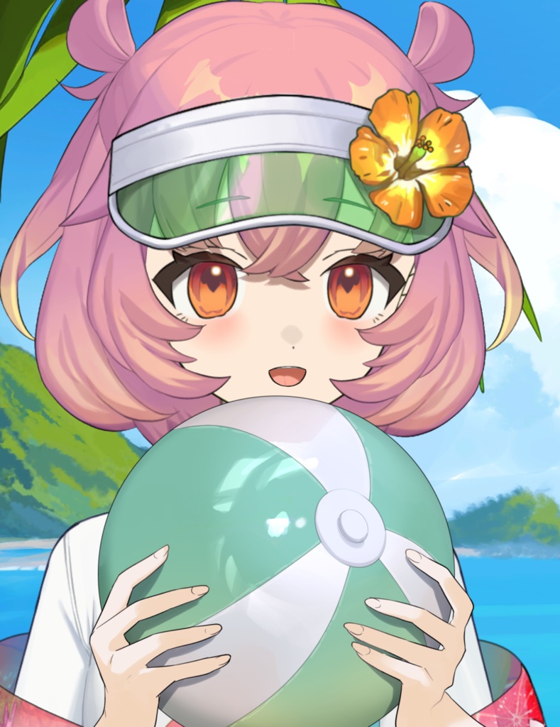 【X用フリー素材】みんなで遊ぼう!ビーチボールの手素材