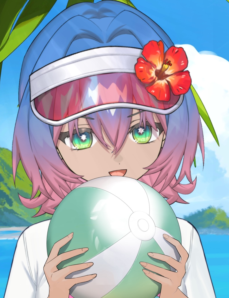 【X用フリー素材】みんなで遊ぼう!ビーチボールの手素材