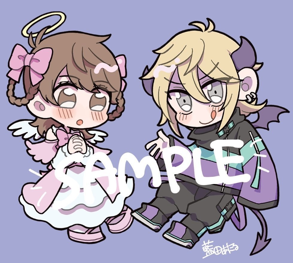 天使と悪魔なオーロラアクリルキーホルダー