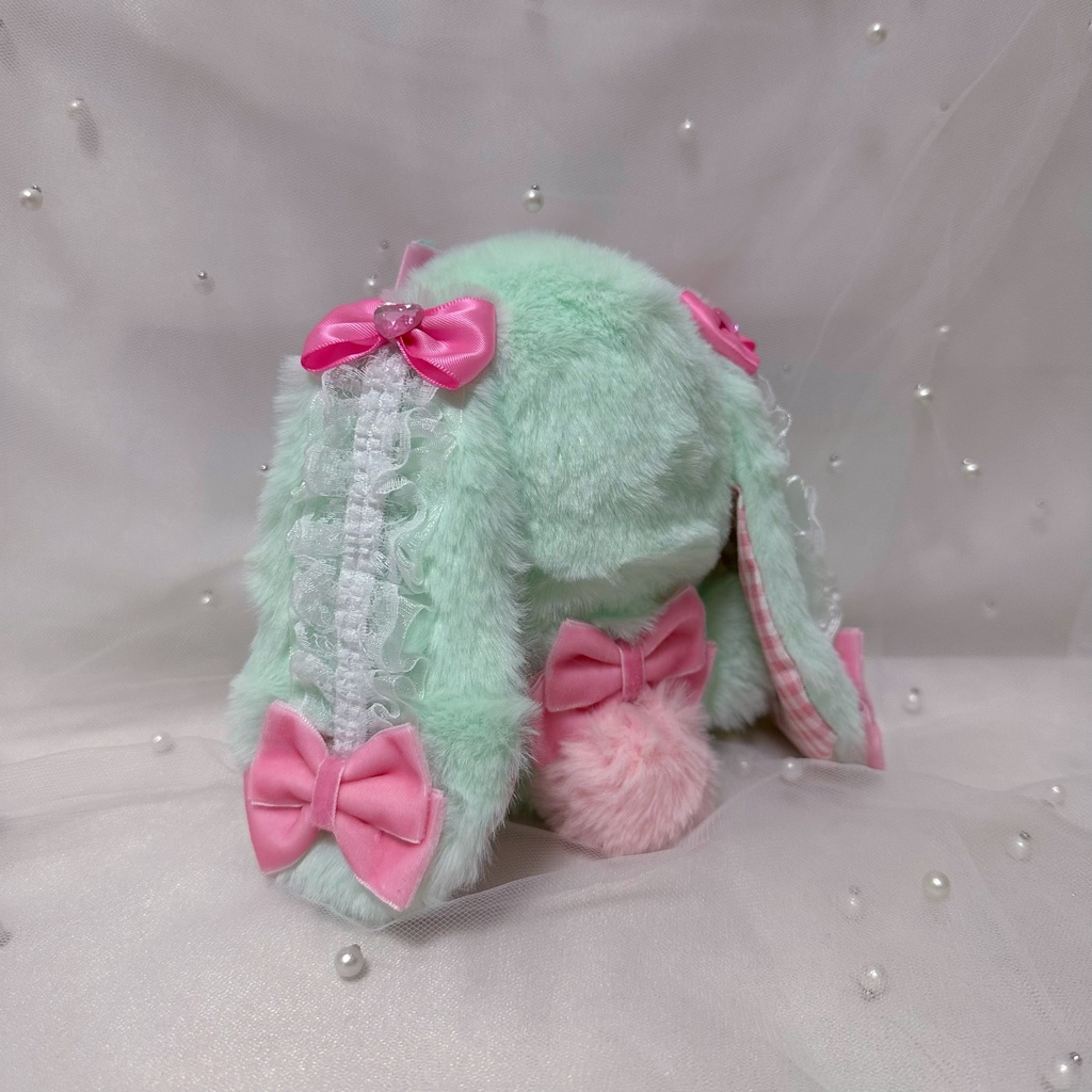 ぬい服 10~13cm おすわり うさぎ ミントグリーン ピンク