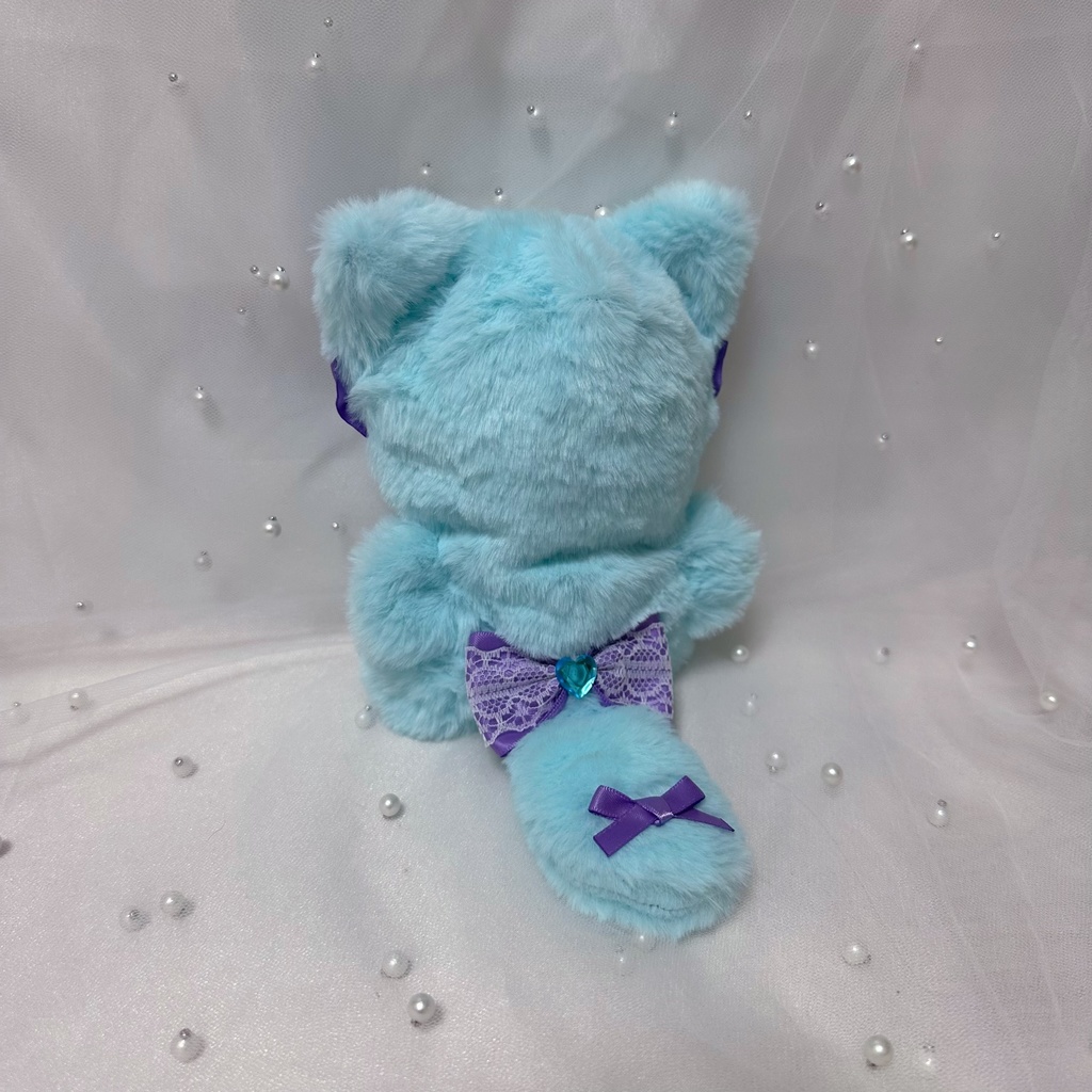 ぬい服 10~13cm おすわり 猫 ネコ耳 ブルー パープル