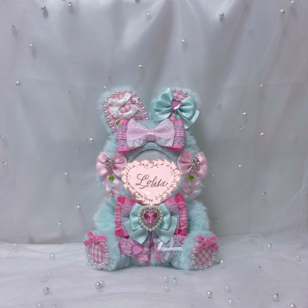 ぬい服 10~12cm おすわり うさぎ ミントグリーン ピンク