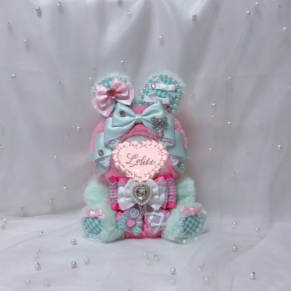 ぬい服 10~12cm おすわり うさぎ ピンク ミントグリーン