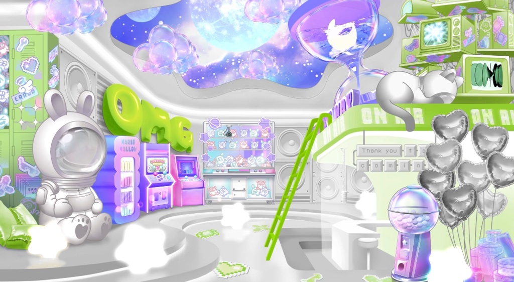 【動く背景】ピクセルY2Kうちゅうスタジオ