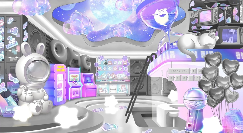 【動く背景】ピクセルY2Kうちゅうスタジオ