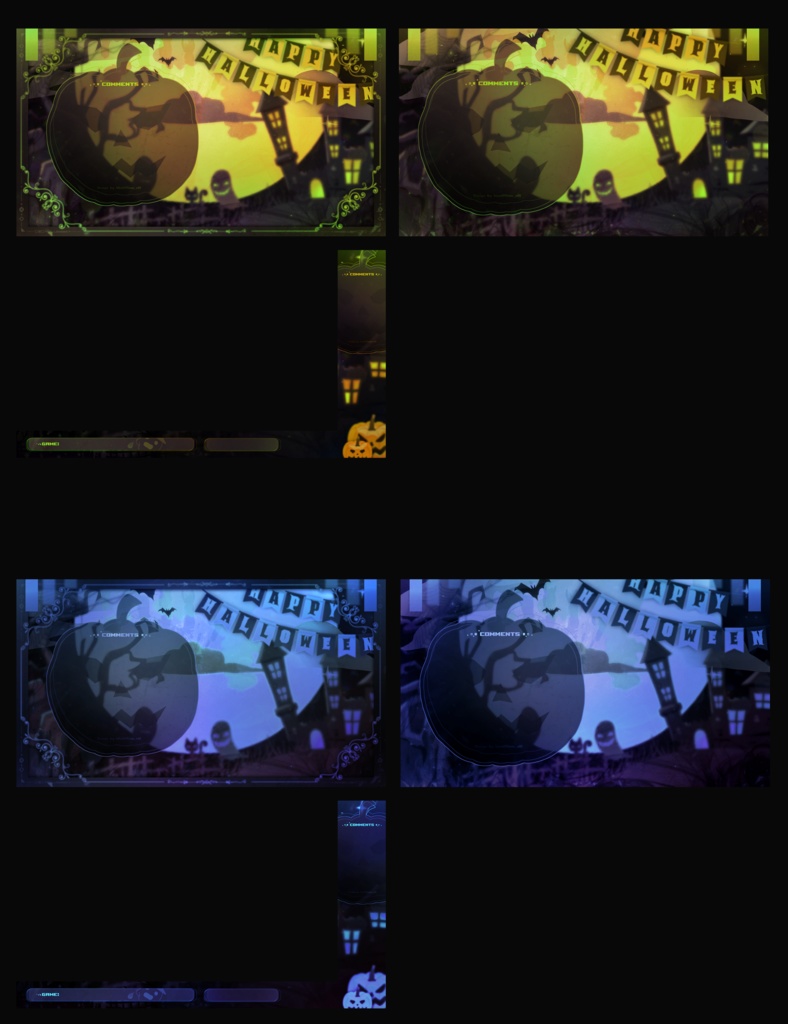 【無料】配信画面カラー 8種【ゲーム配信・雑談配信】