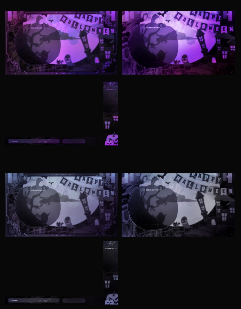 【無料】配信画面カラー 8種【ゲーム配信・雑談配信】