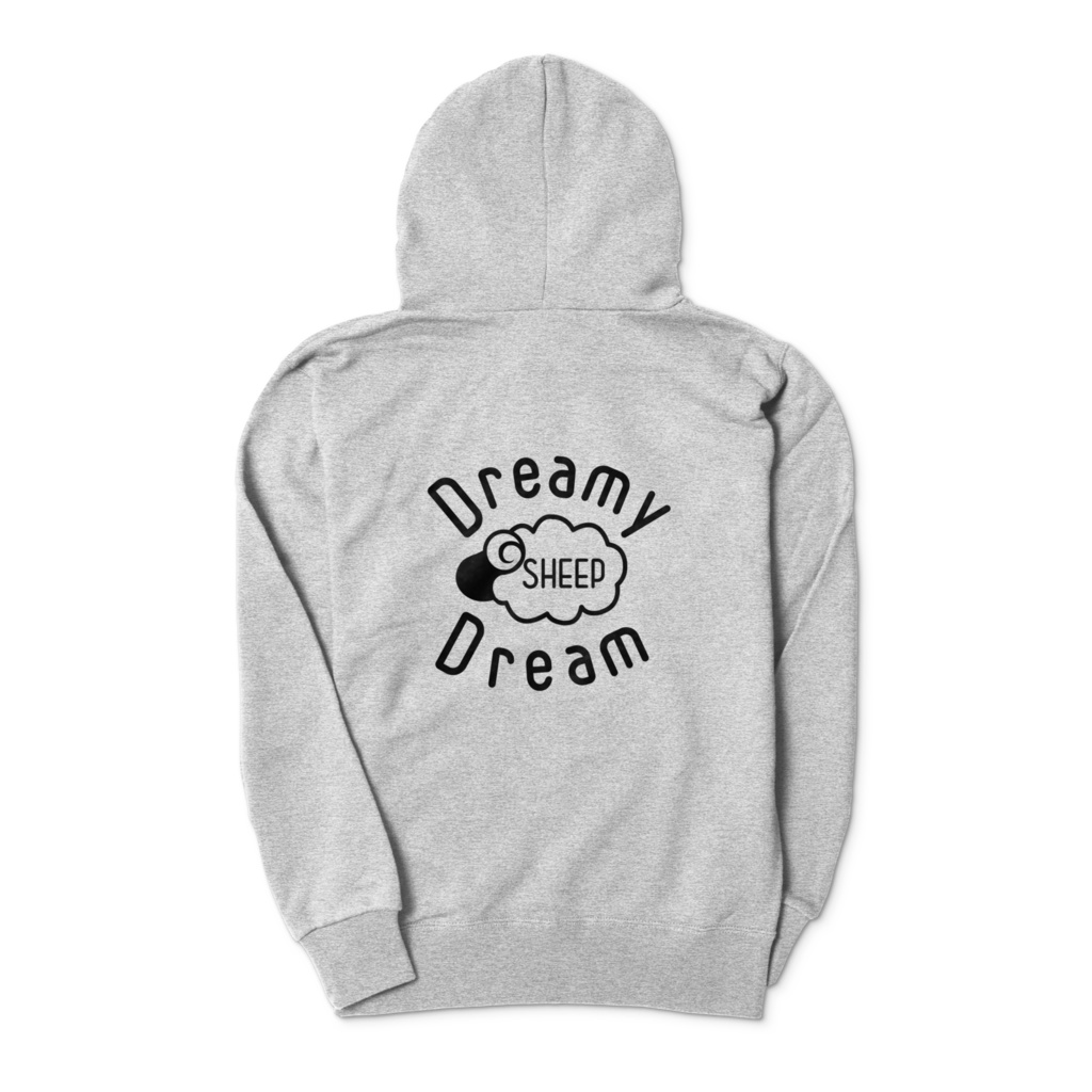 ゆむの夢占い 羊さんジップパーカー(灰)