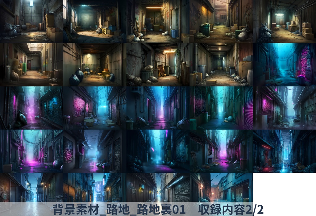 無料お試しあり【全209枚】背景素材【路地・路地裏】