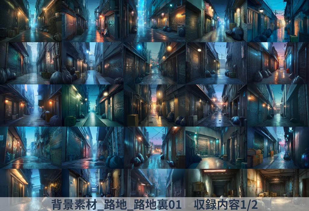 無料お試しあり【全209枚】背景素材【路地・路地裏】