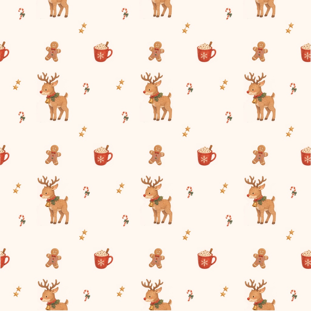 レトロで優しいクリスマス デジタルペーパー10枚 Retro Christmas Paper Collection Vol.1