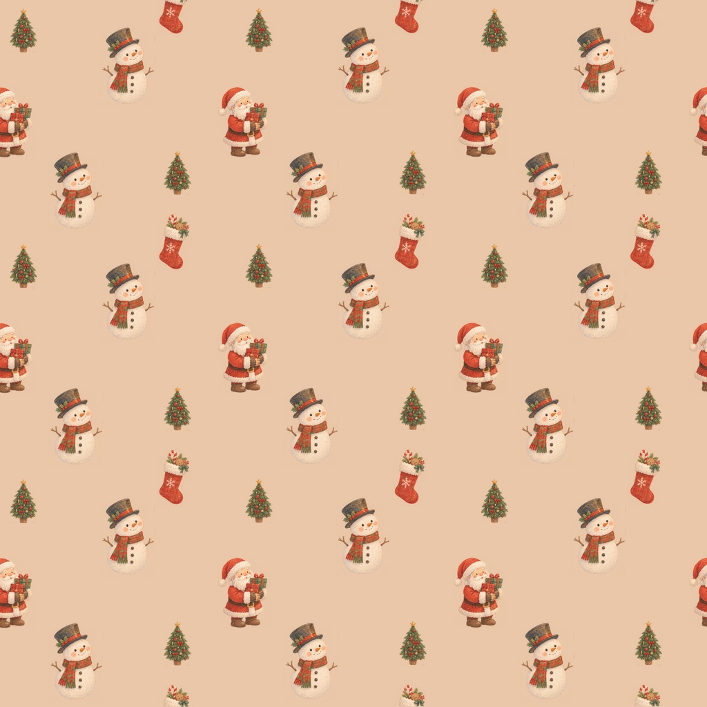 レトロで優しいクリスマス デジタルペーパー10枚 Retro Christmas Paper Collection Vol.1