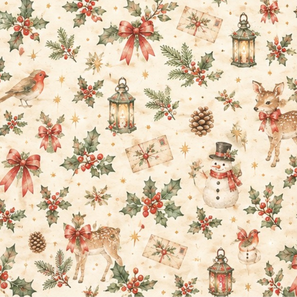 レトロで優しいクリスマス 無料デジタルペーパー3枚 Christmas Mini Sample