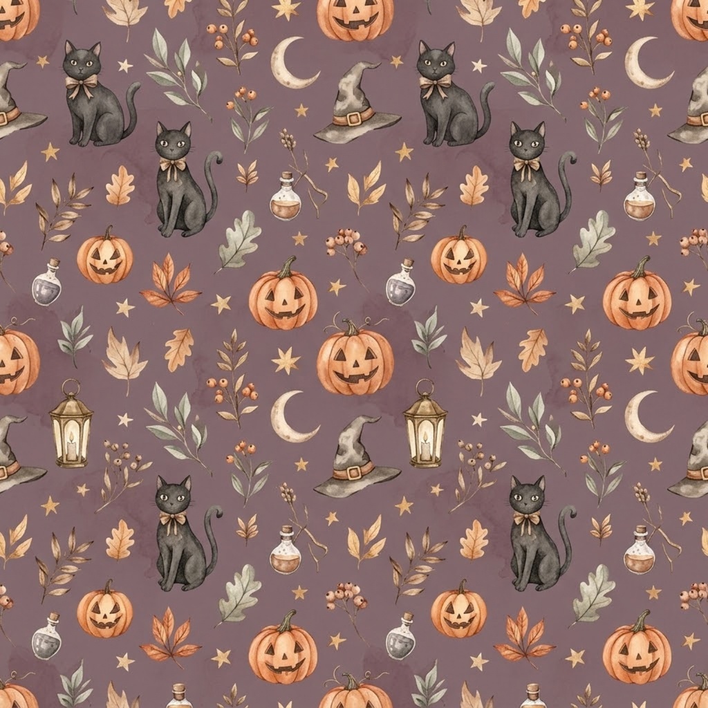 少し不思議なハロウィン無料デジタルペーパー3枚 Halloween Mini Sample