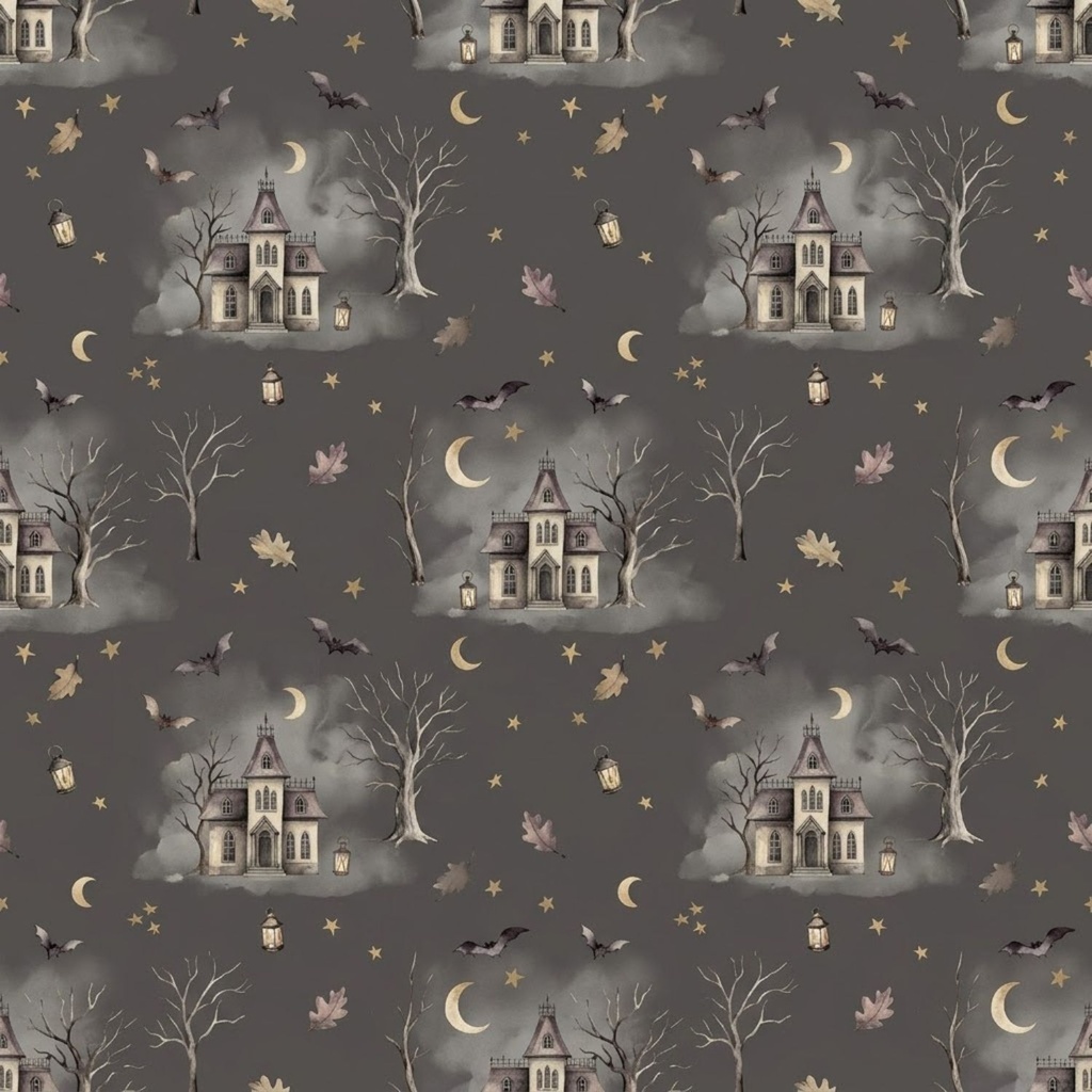 少し不思議なハロウィン デジタルペーパー5枚 Retro Halloween Digital Paper Collection Vol.1