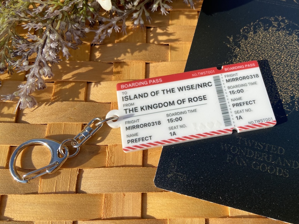 NRC行き飛行機チケット風アクリルキーホルダー