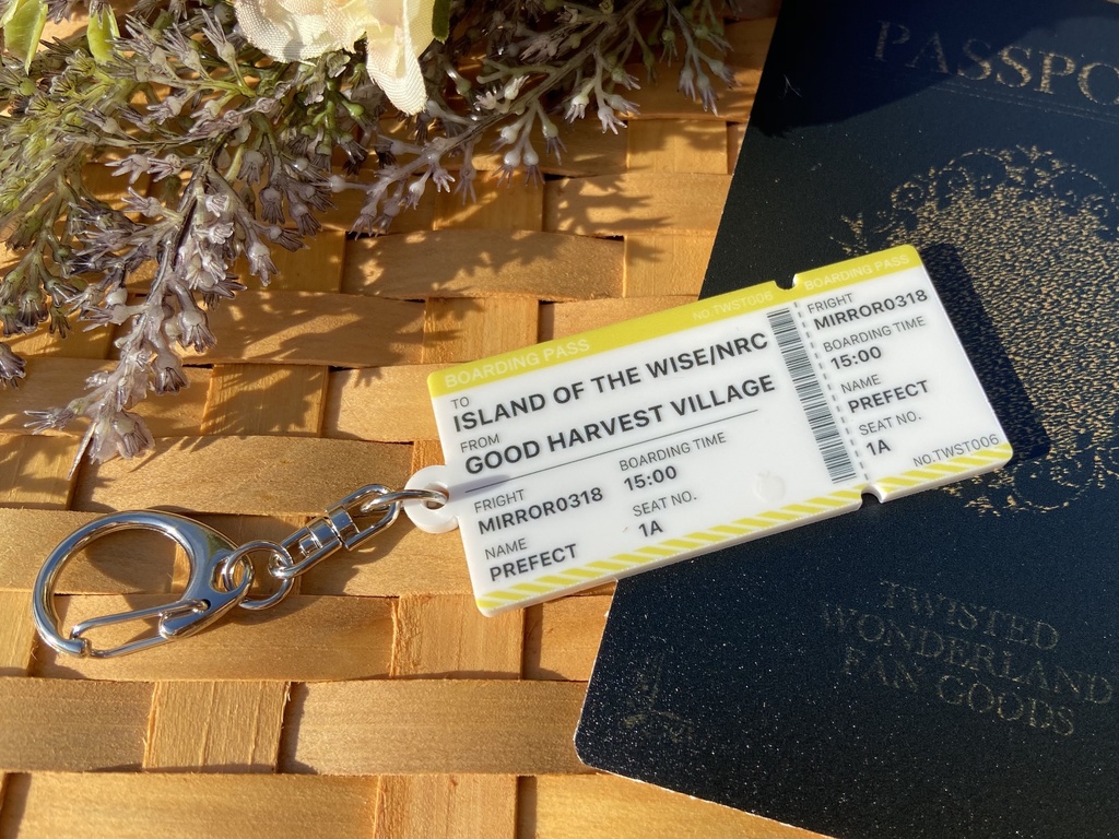 NRC行き飛行機チケット風アクリルキーホルダー