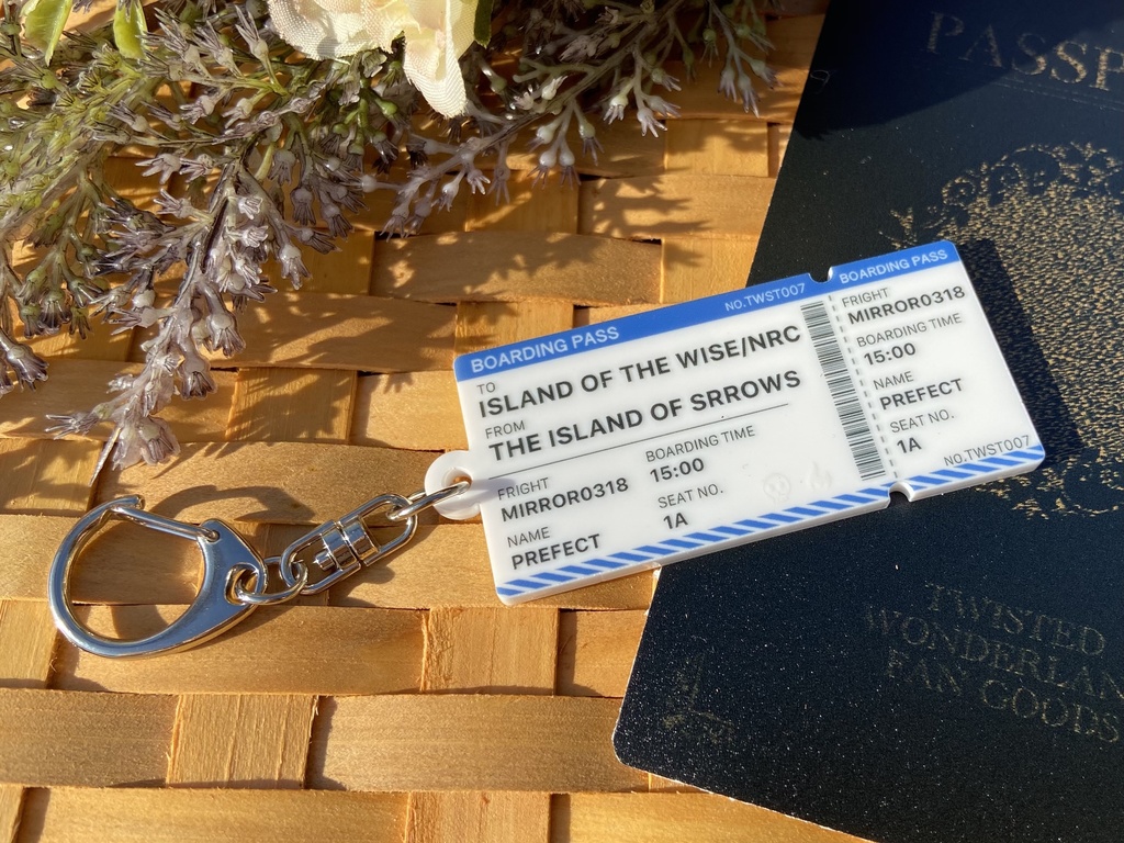 NRC行き飛行機チケット風アクリルキーホルダー