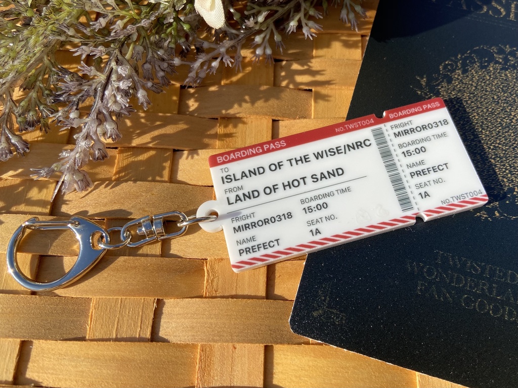 NRC行き飛行機チケット風アクリルキーホルダー