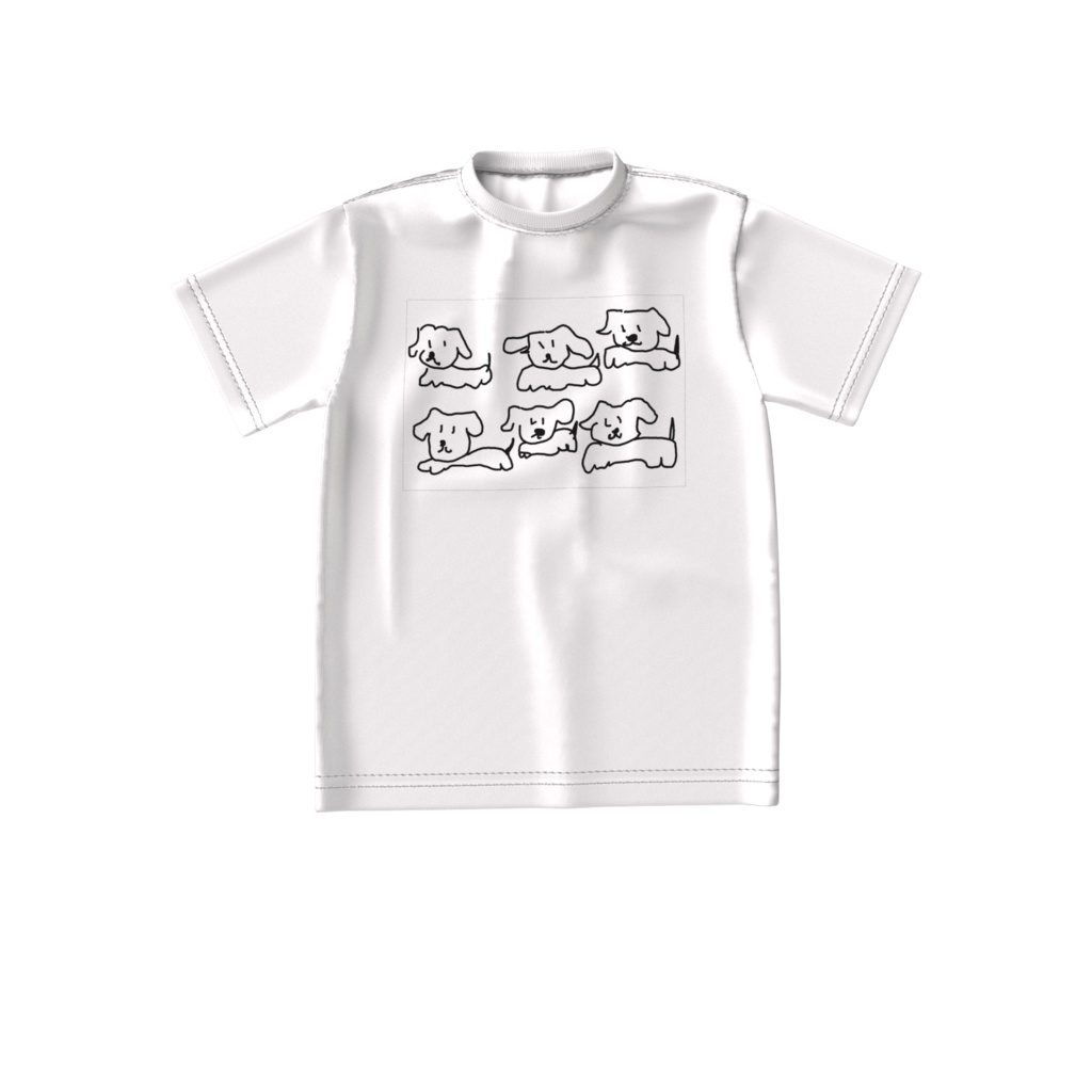 みぺんの描いた6匹の犬【ビッグシルエットTシャツ】