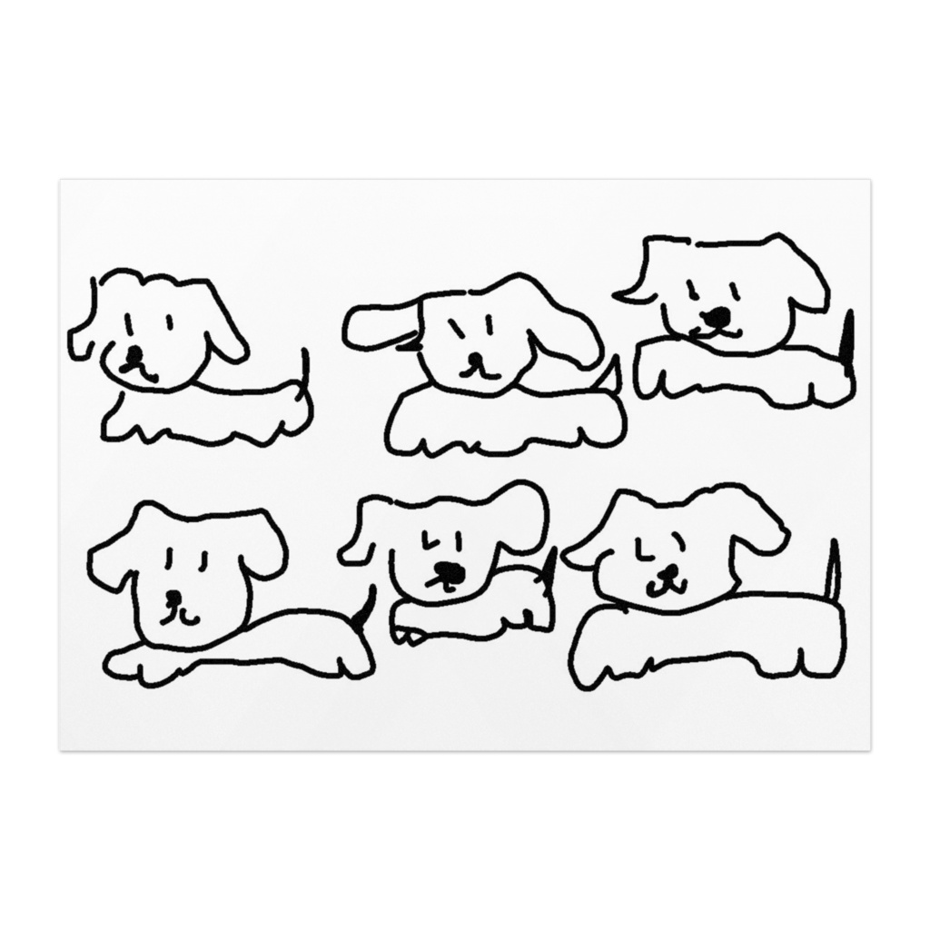 みぺんの描いた6匹の犬【ポスター】