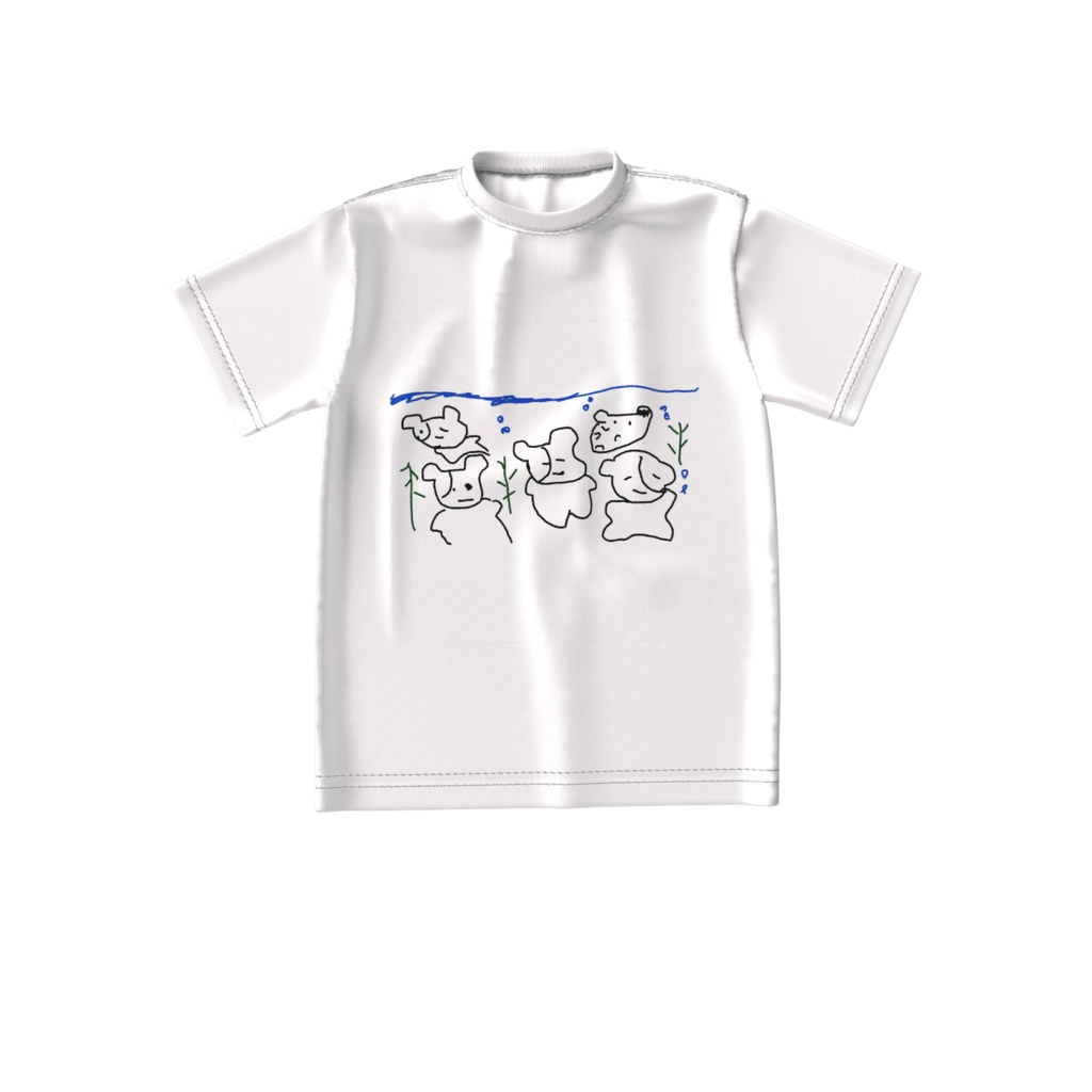 みぺんの描いた5匹のぱんだ【ビッグシルエットTシャツ】