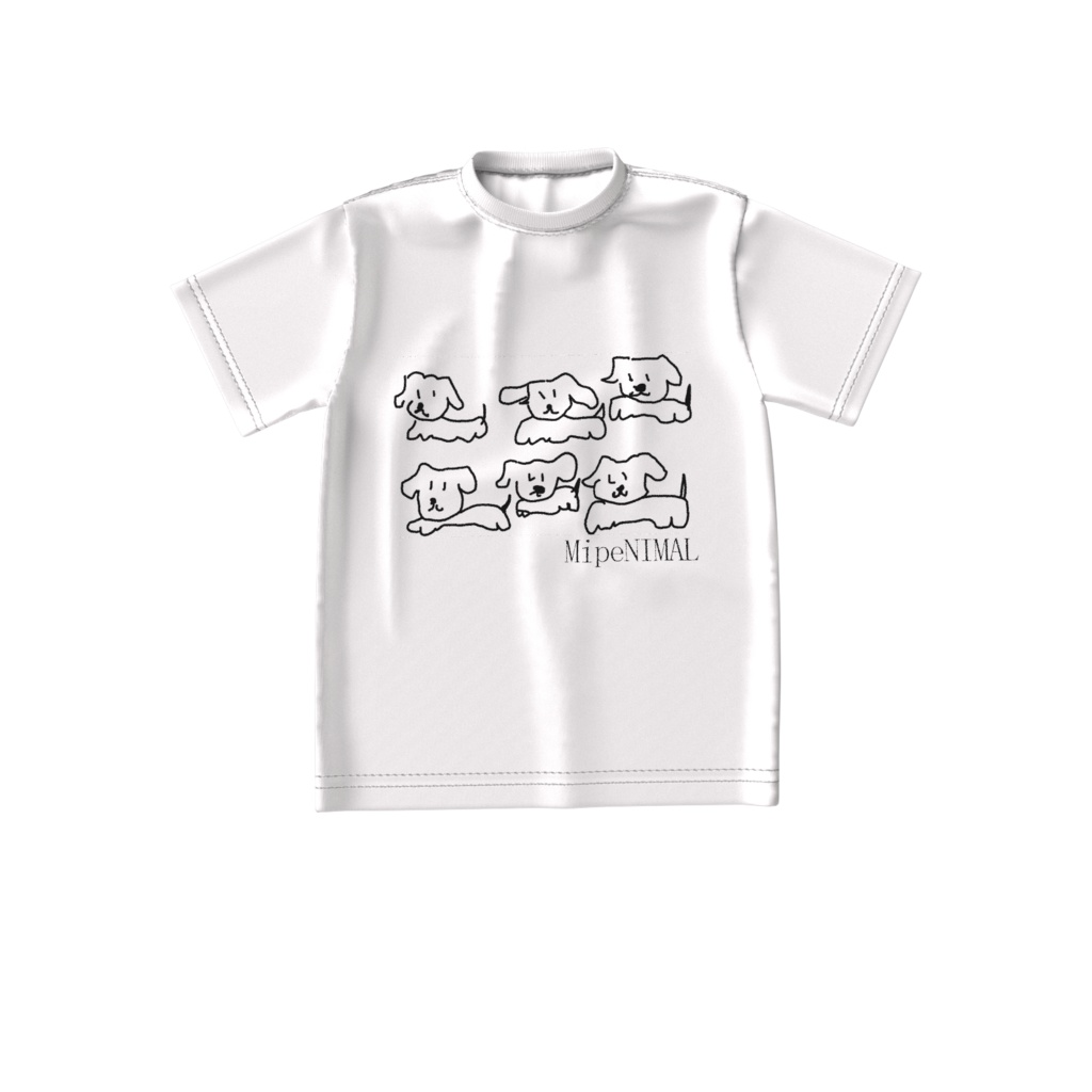 みぺんの描いた6匹の犬/ロゴ入り【ビッグシルエットTシャツ】
