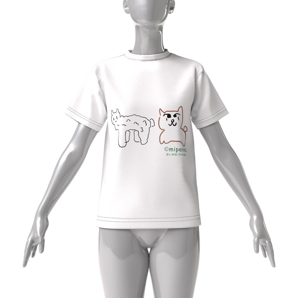 みぺんの描いたアルパカと犬【ビッグシルエットTシャツ】