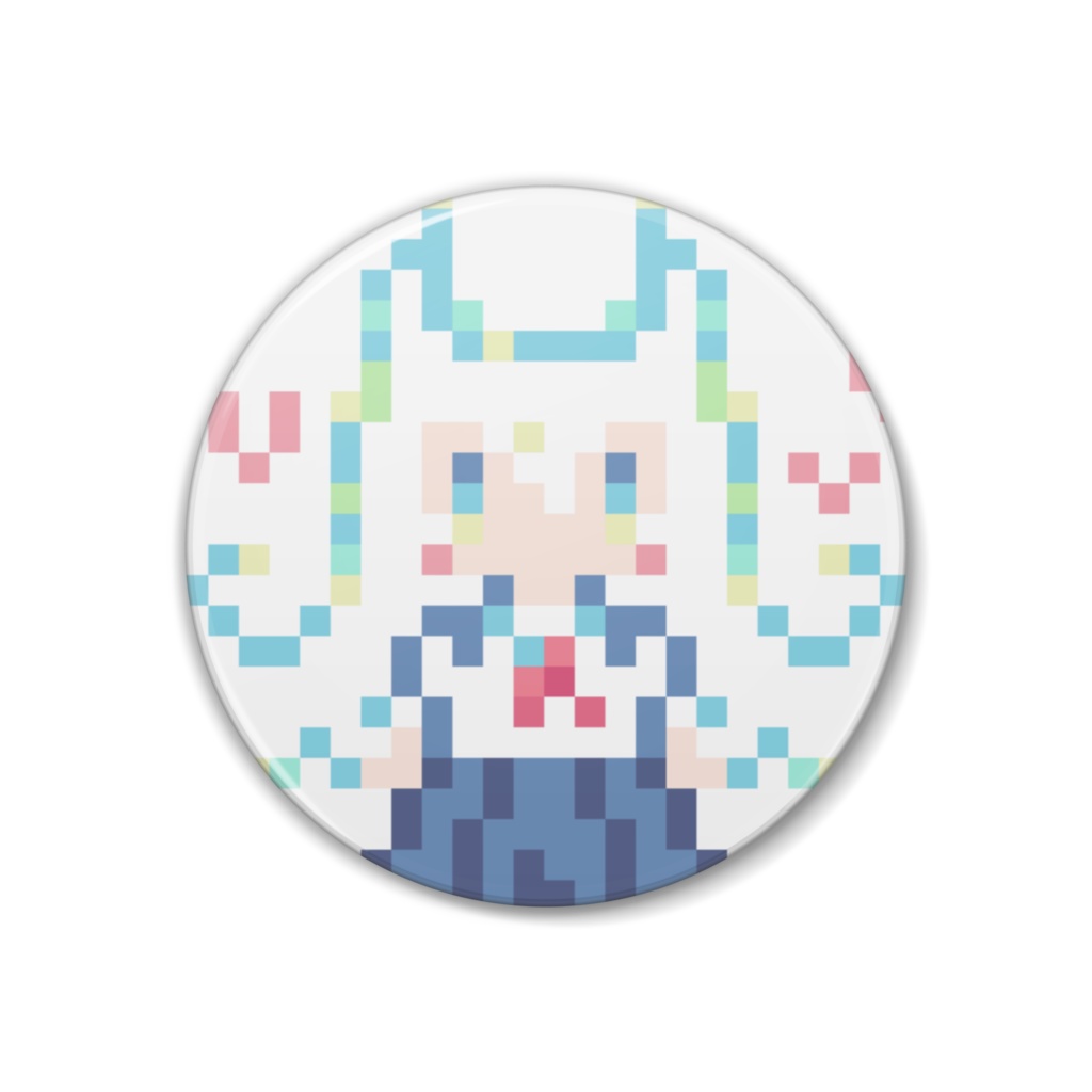 【朱社いなり】ピコピコ ドット絵 缶バッジ(Sサイズ)