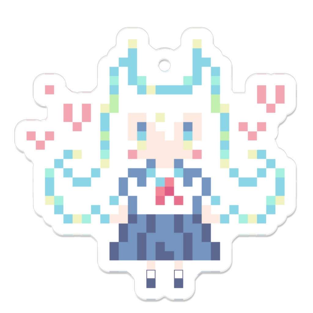 【朱社いなり】ピコピコ ドット絵 キーホルダー(Sサイズ)