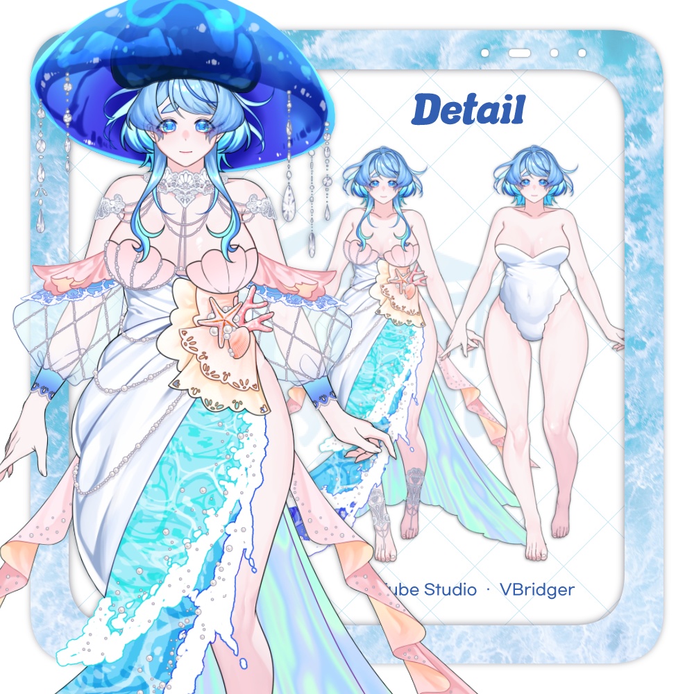 【限定1点】Live2D VTS Model 🪼 Soft Moon jellyfish girl【VB対応】