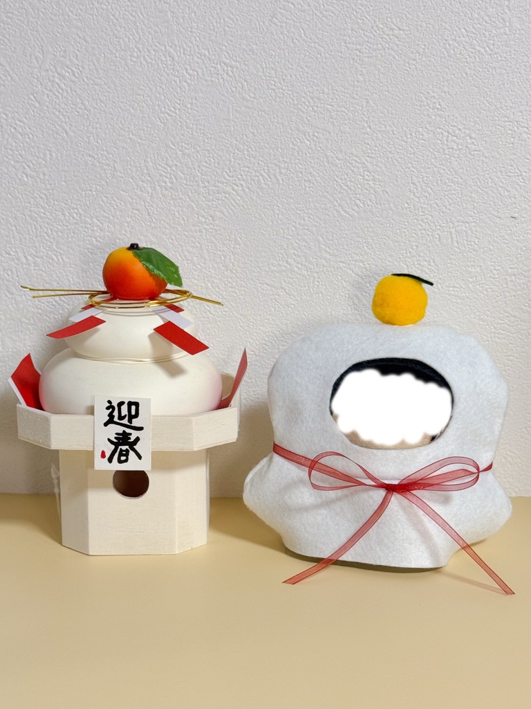 【無料型紙】フェルトで作れるおもちみぐるみ