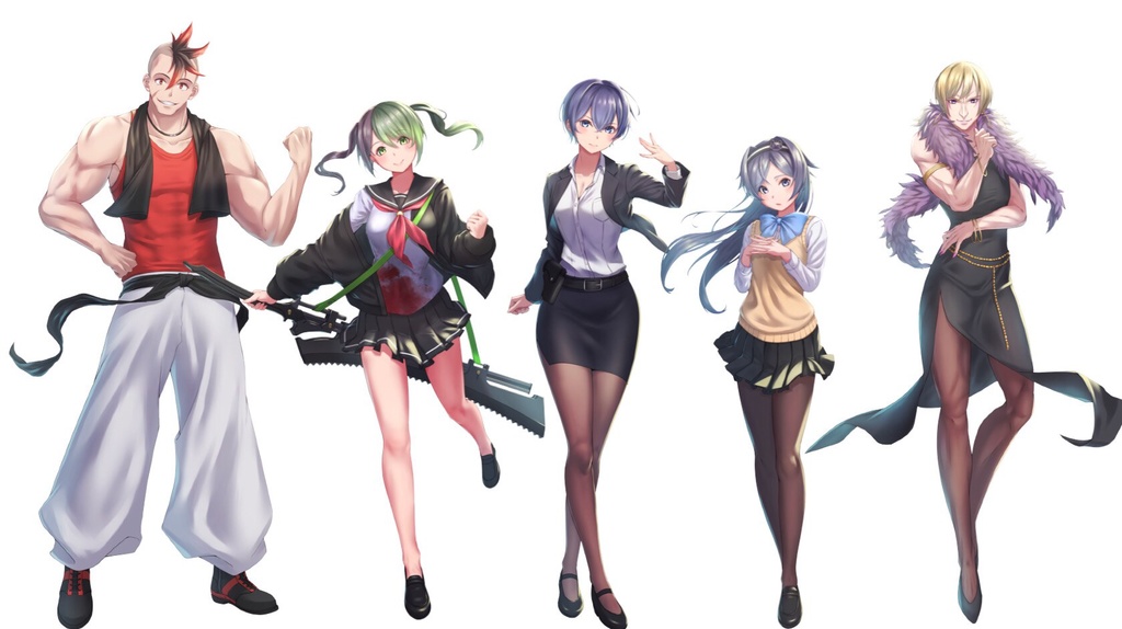 「烏が群れては、無彩色」‐NPCイラスト