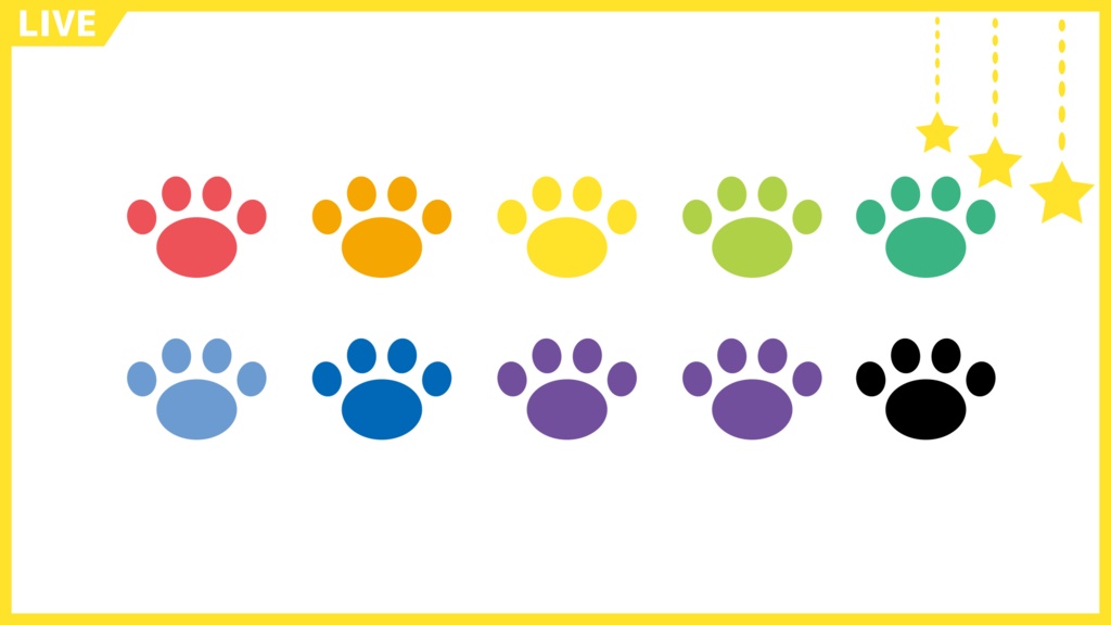 サムネフレーム【フリー素材:星飾り 3種 10色】サムネイル素材:Youtuber:Vtuber