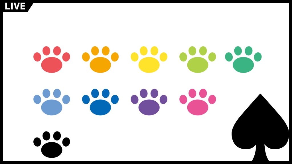 サムネフレーム【フリー素材:トランプシリーズ 8種 10色】サムネイル素材:Youtuber:Vtuber