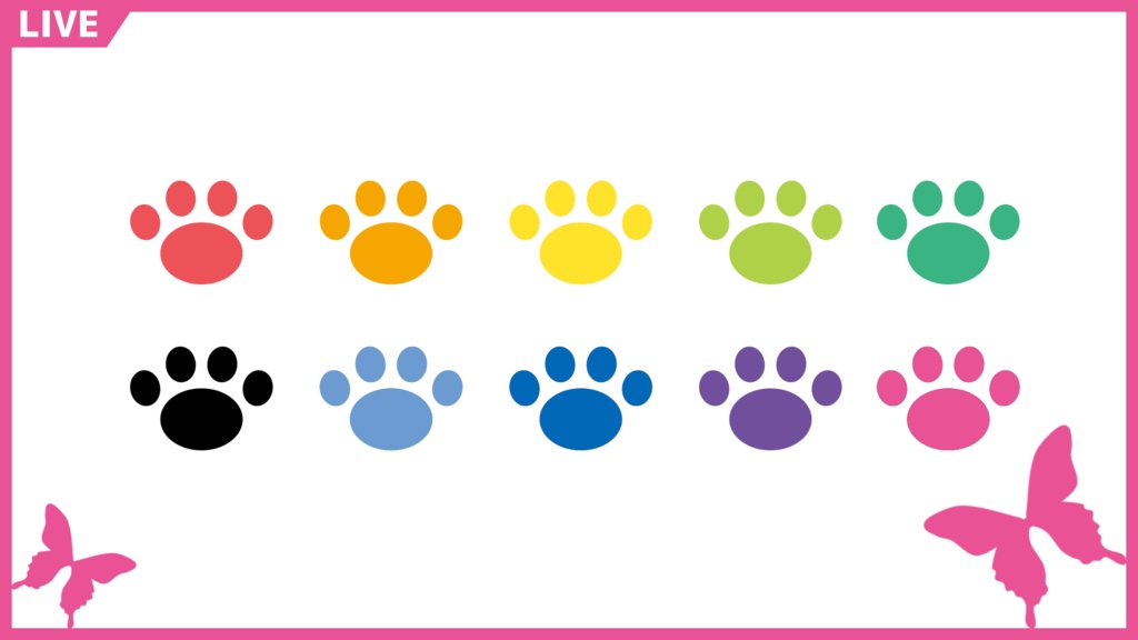 サムネフレーム【フリー素材:カラスアゲハ 3種10色】サムネイル素材:Youtuber:Vtuber