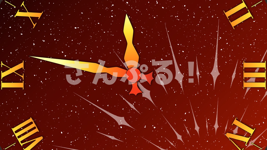 SP画面切替【夜時計 6色】映像素材:トランジション:Youtuber:Vtuber