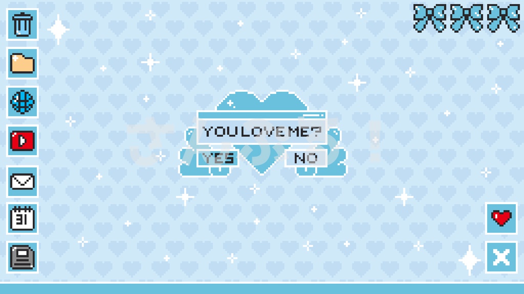 SP画面切替【Pixel heart PC (ピクセル) 10色】映像素材:トランジション:Youtuber:Vtuber