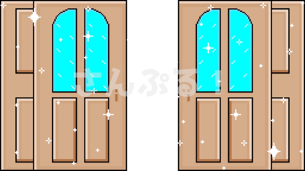 SP画面切替【チョコレートドア(ピクセル) 3色】映像素材:トランジション:Youtuber:Vtuber