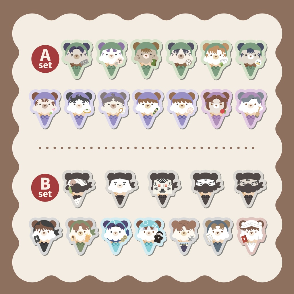 くまちゃんアイスフレークシール