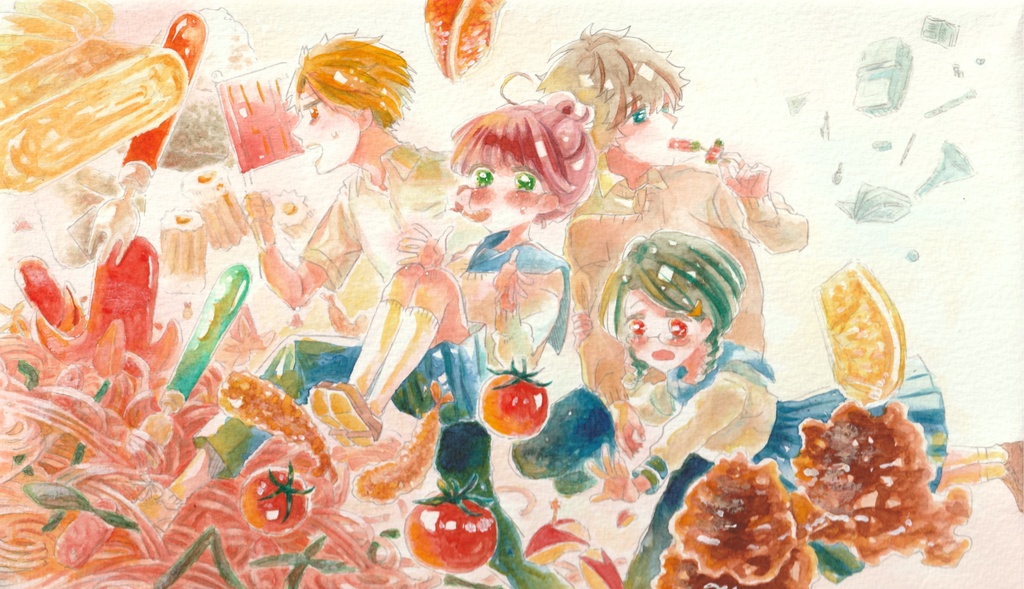 【水彩原画】5限目にそなえろ！【パネル作品】