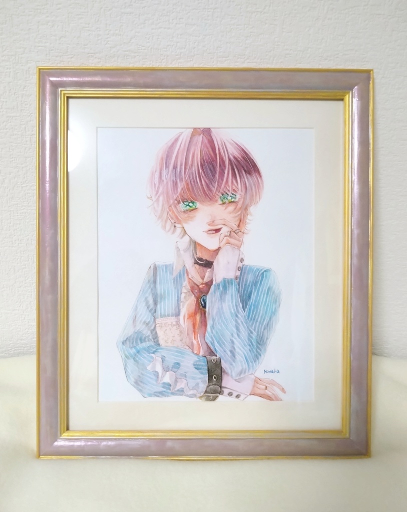 【水彩原画】纏【額つき】